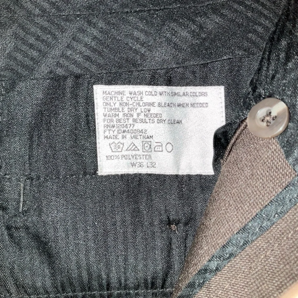 Geoffrey Beene Brown Men Pant Trouser SZ 36/32‎ Pleats Pocket Dress Business